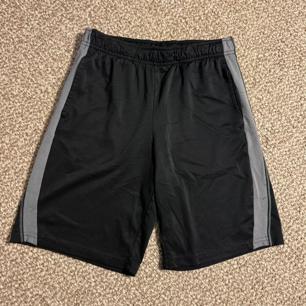 TEK Gear Drytek Athletic Shorts Boys Medium Black Gray Side Stripe